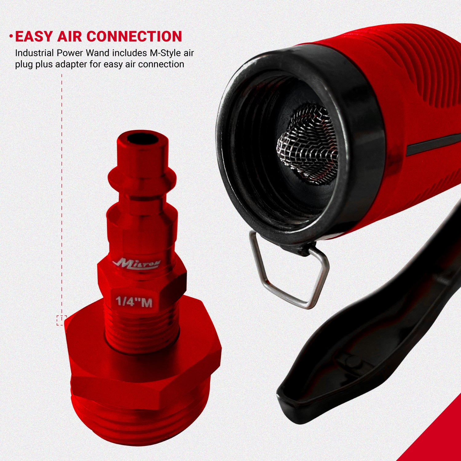 Water and Air Industrial Power Wand, Air Plug, Adapter for easy air connection