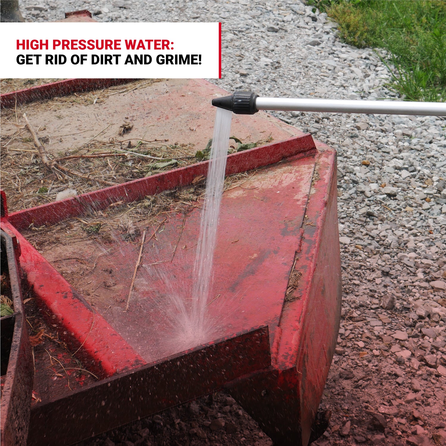 Water and Air Industrial Power Wand removing dirt and grime