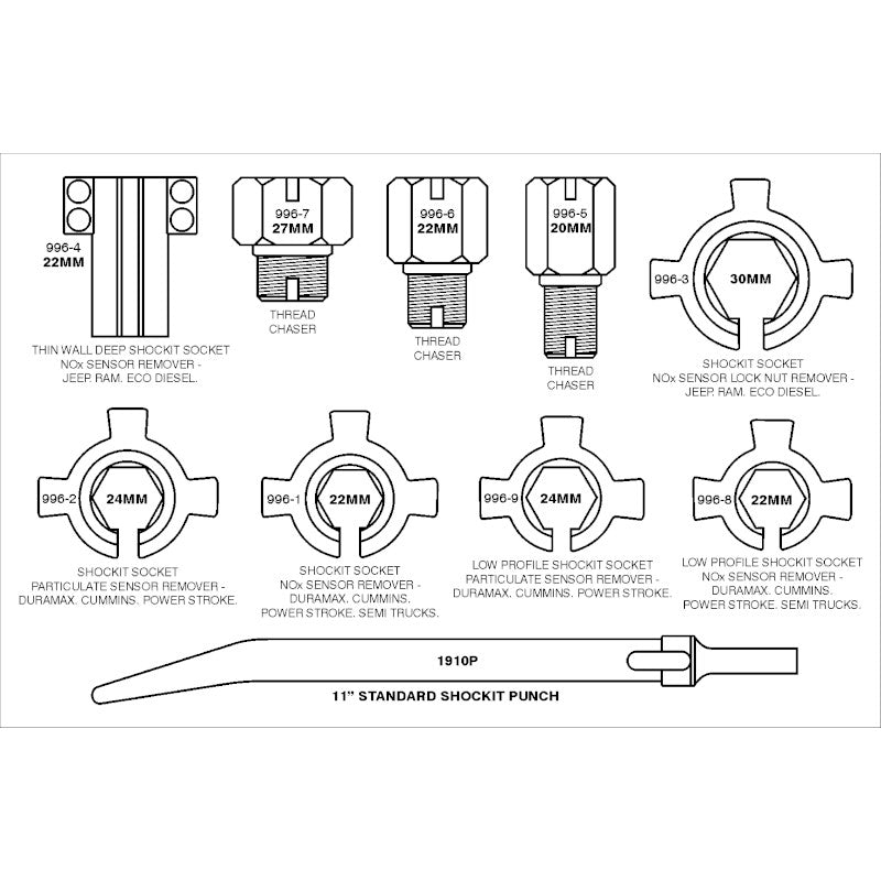 Shockit™ Socket Diesel NOx & Particulate Sensor Removal Kit